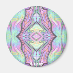 ALLISON ~ Yellow Green and Pink Pearly Design Magnet