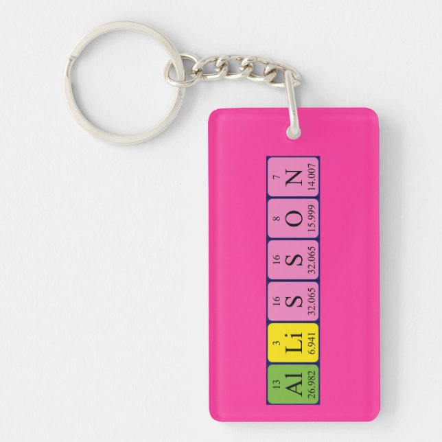 Allisson periodic table name keyring (Front)