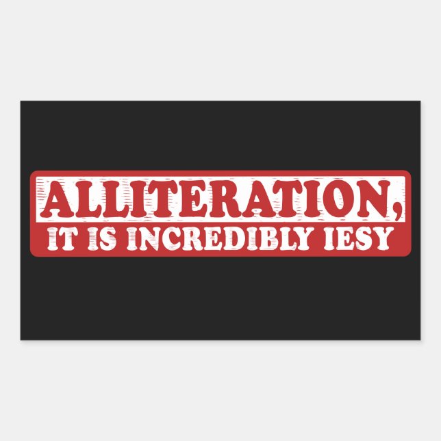 Alliteration funny creative writing sticker (Front)