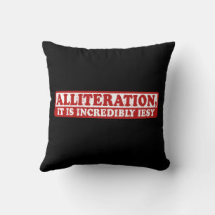 Alliteration funny creative writing throw pillow