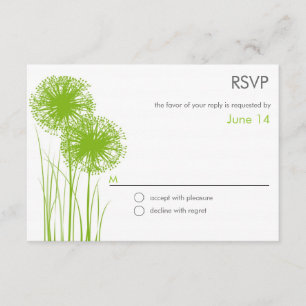 Allium dans la carte- de réponse d'herbe RSVP