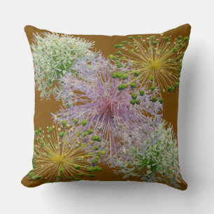 Allium Decorative Garlic Flower  Throw Pillow
