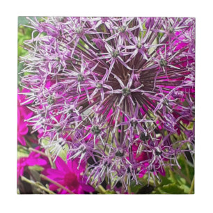 Allium & Summer Flowers Ceramic Tile