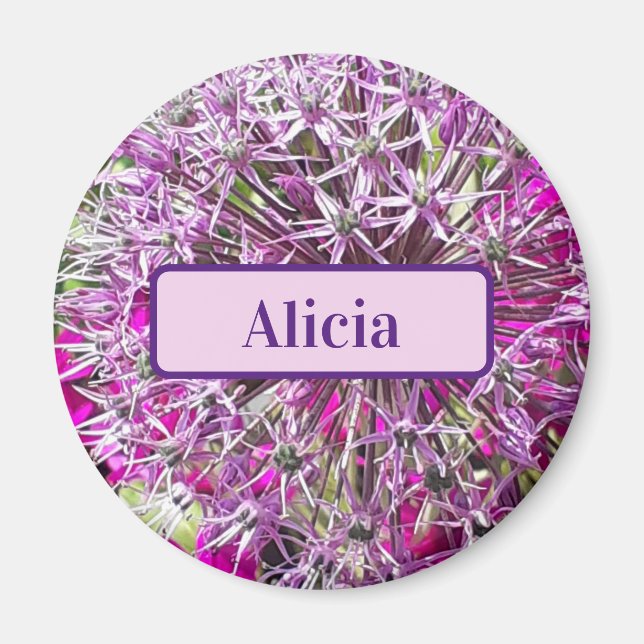 Allium & Summer Flowers Personalized Magnet (Front)