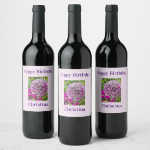 Allium & Summer Flowers   Wine Label