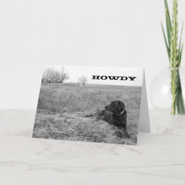 Allo chien dans la carte de voeux de champ (Devant)