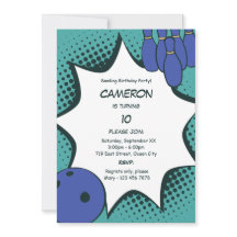 Allons au bowling Invitation de la fête du 10e ann