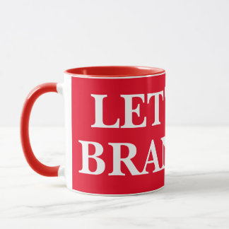 ALLONS BRANDON 11oz, tasse rouge et blanche 