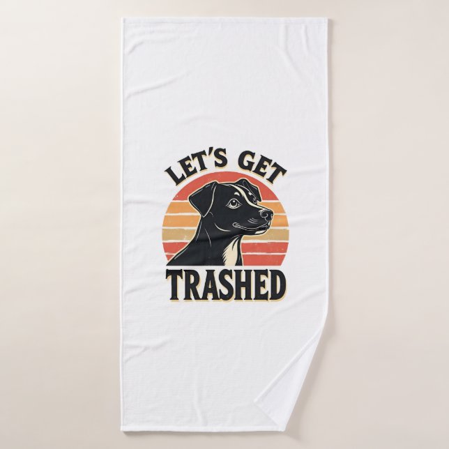 Allons Nous Défoncer Graphique De Chien Vintage Co (Serviette de bain)
