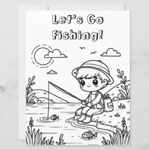 Allons pêcher Page de coloriage de l'enfant