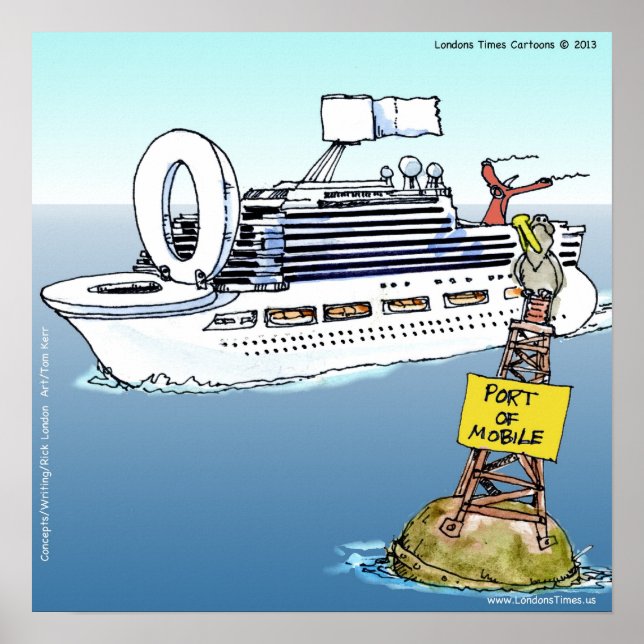 Allons sur une affiche amusante de croisière (Devant)