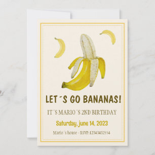 Allons-y bananes, bananes Invitation d'anniversair