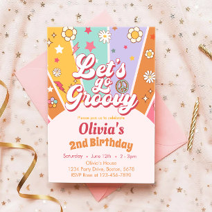 Allons-y Super Daisy Boho Invitation d'anniversair