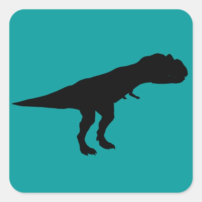 Allosaurus Dino Dinosaur Silhouette Square Sticker (Front)
