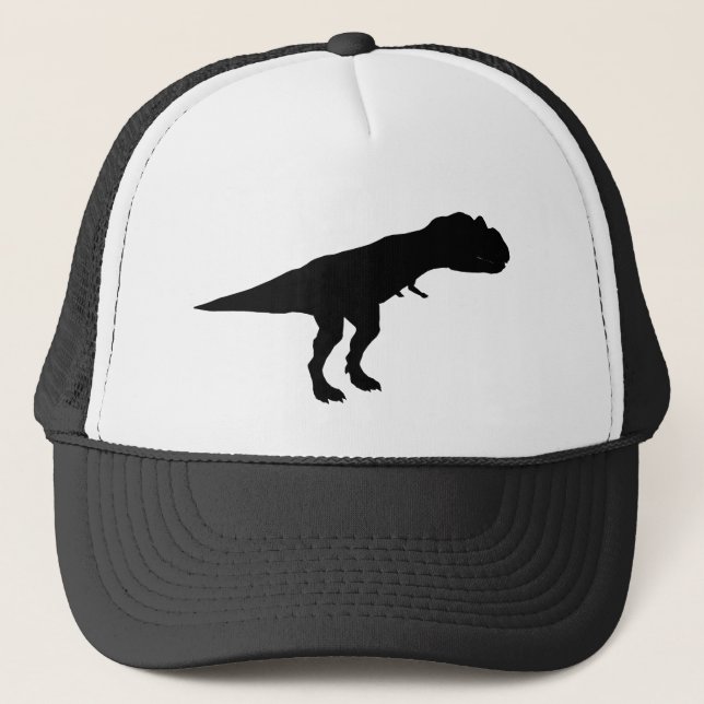 Allosaurus Dino Dinosaur Silhouette Trucker Hat (Front)