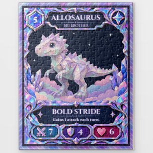 Allosaurus Dinosaur, Rainbow Foil Art Jigsaw Puzzle