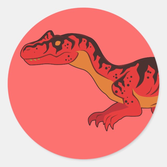 Allosaurus (Face) Classic Round Sticker (Front)