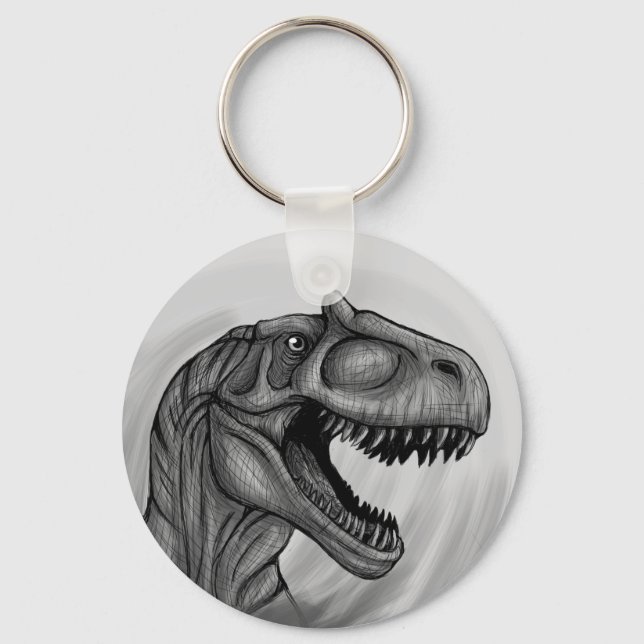 Allosaurus Sketch Keychain (Front)