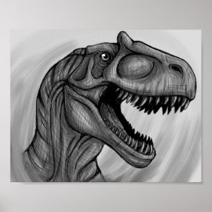 Allosaurus Sketch Poster
