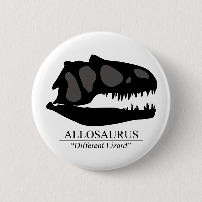 Allosaurus Skull 2 Inch Round Button (Front)