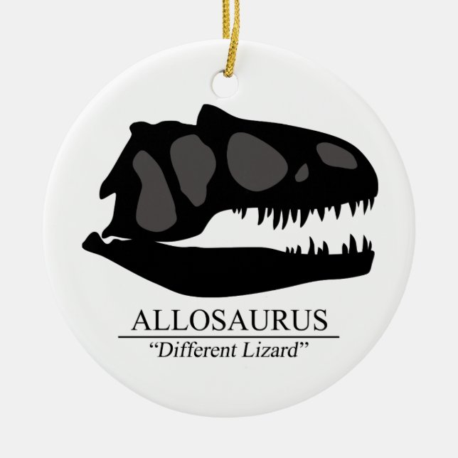 Allosaurus Skull Ceramic Ornament (Front)