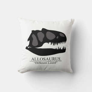 Allosaurus Skull Throw Pillow