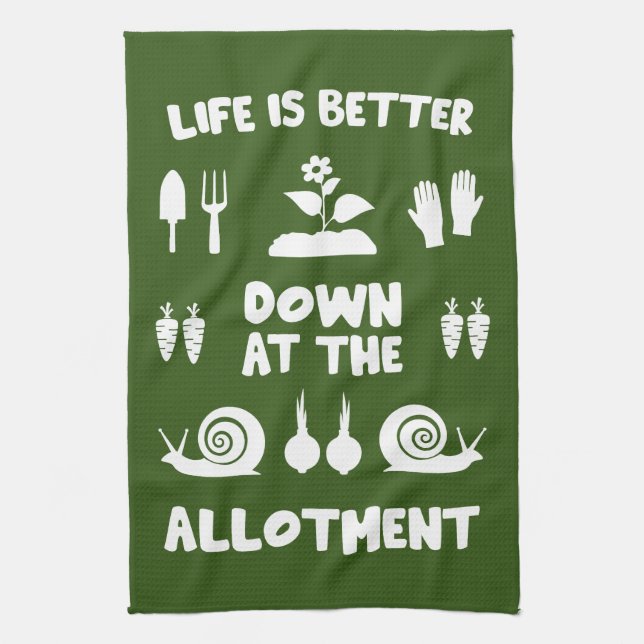 Allotment Gardening Kitchen Towel (Vertical)