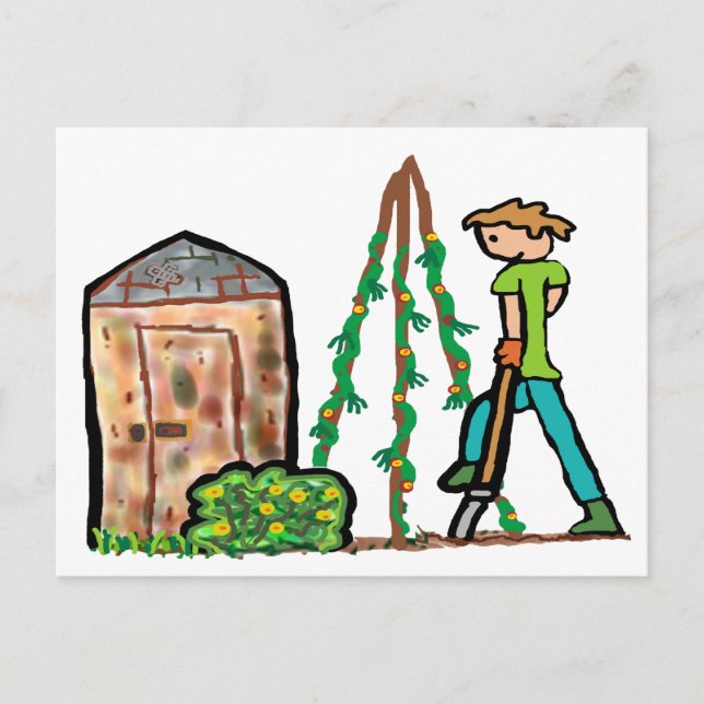 Allotment Gardening Postcard (Front)