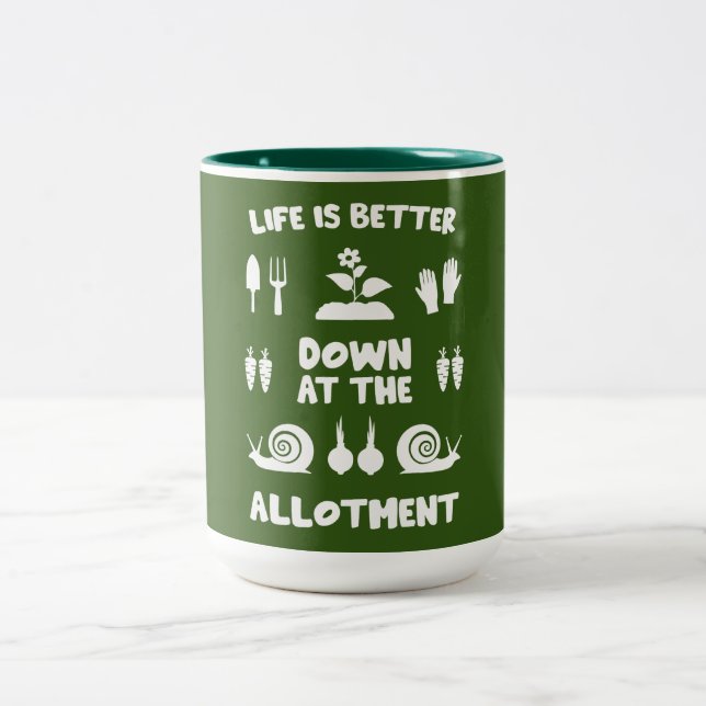 Allotment Gardening Two-Tone Coffee Mug (Center)