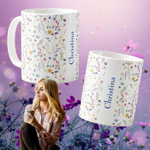 Allover de prairie d'été Nom du Motif Café Mug