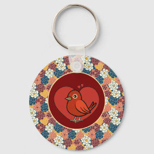 allover flower design keychain