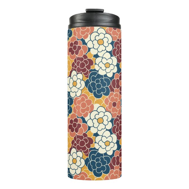 Allover flower design thermal tumbler (Front)