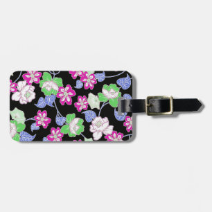 allover flowers luggage tag