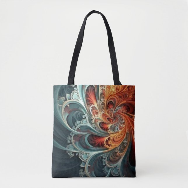Allover Fractal Print Tote (Front)