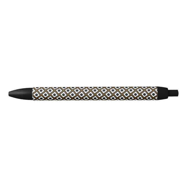 allover geometrical design black ink pen (Front)