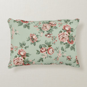 Allover multi motif flowers ornament Seamless patt Accent Pillow