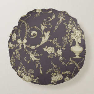 Allover multi motif flowers ornament Seamless patt Round Pillow