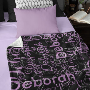 Allover Personalized Typography Blanket for Her
