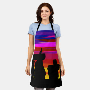 Allover Print Apron  Desert Sunset w/ Coyote