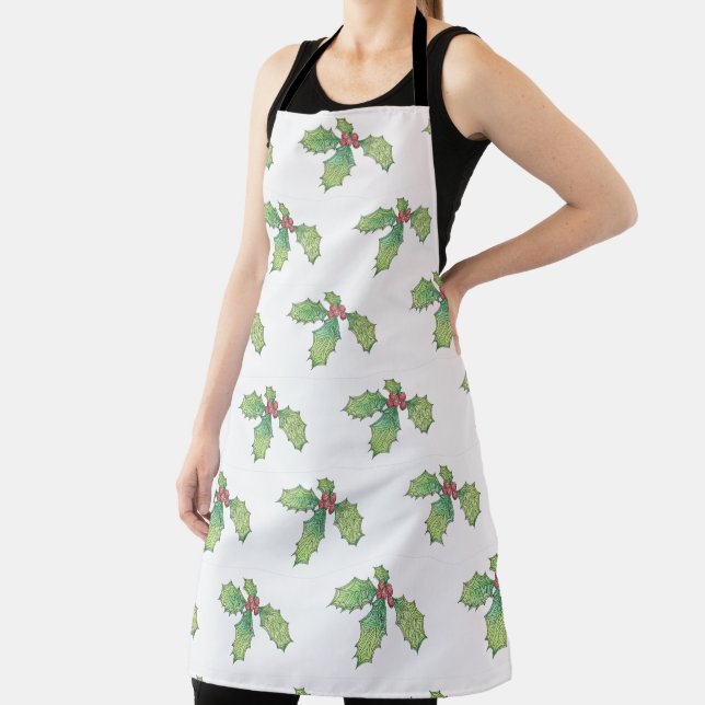 Allover Print Apron Holly Jolly (Insitu)