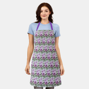 Allover Print Apron Purple African Daisies