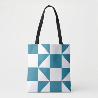Allover print tote blue bag