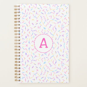 Allover Sprinkles Pink Multi Initial Planner