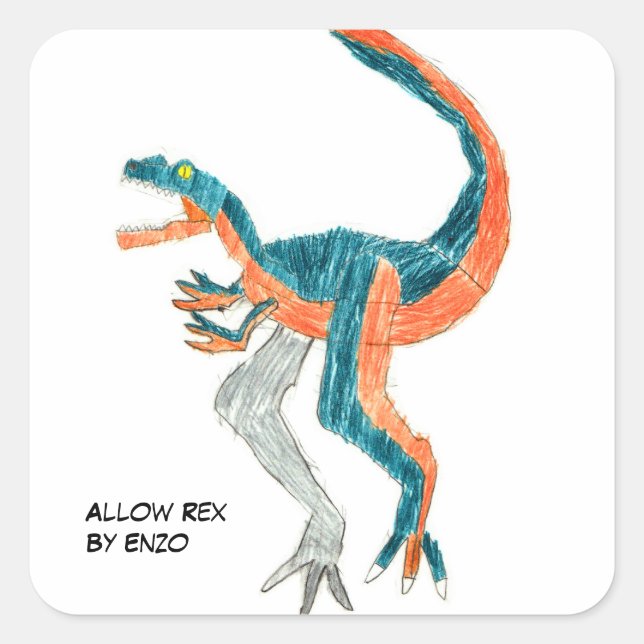 Allow Rex By Enzo Square Sticker (Front)