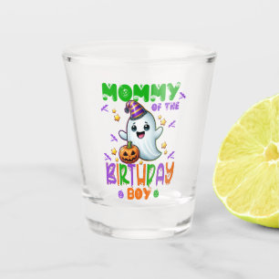 "alloween Ghost Birthday Boy Mommy Spooky Fun  Shot Glass