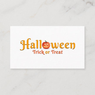 Alloween heureux carte de visite tour ou traiter