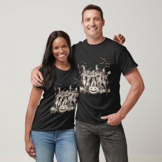 alloween Witches and Pumpkins Spooky Group Portrai T-Shirt