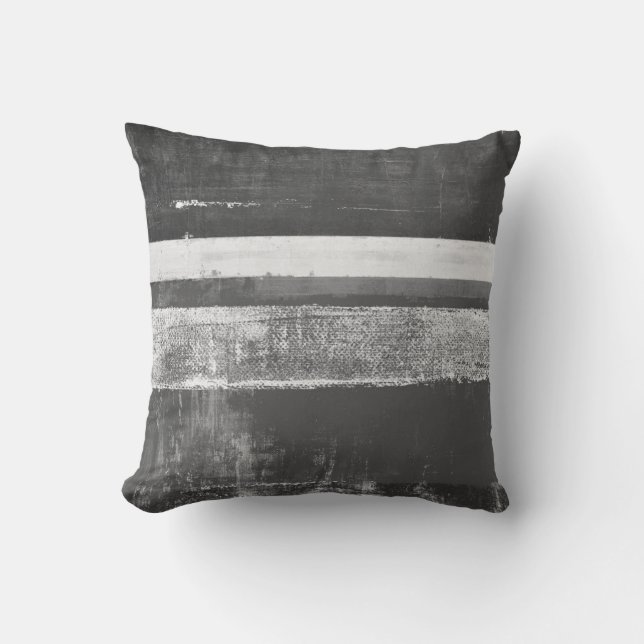 'Alloy' Grey Abstract Art Throw Pillow (Front)