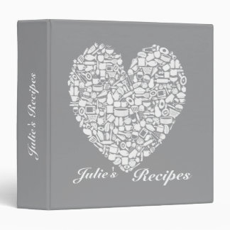Alloy Grey & White Bridal Shower Recipe Binder