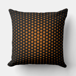 Alloy orange Techno Dots Modern Black Throw Pillow